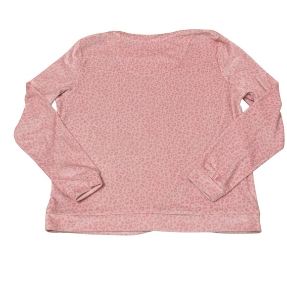 Juicy Couture Two Piece Pink Cheetah Print Velour Sleep Set, Lounge, Size Medium - Picture 3 of 12